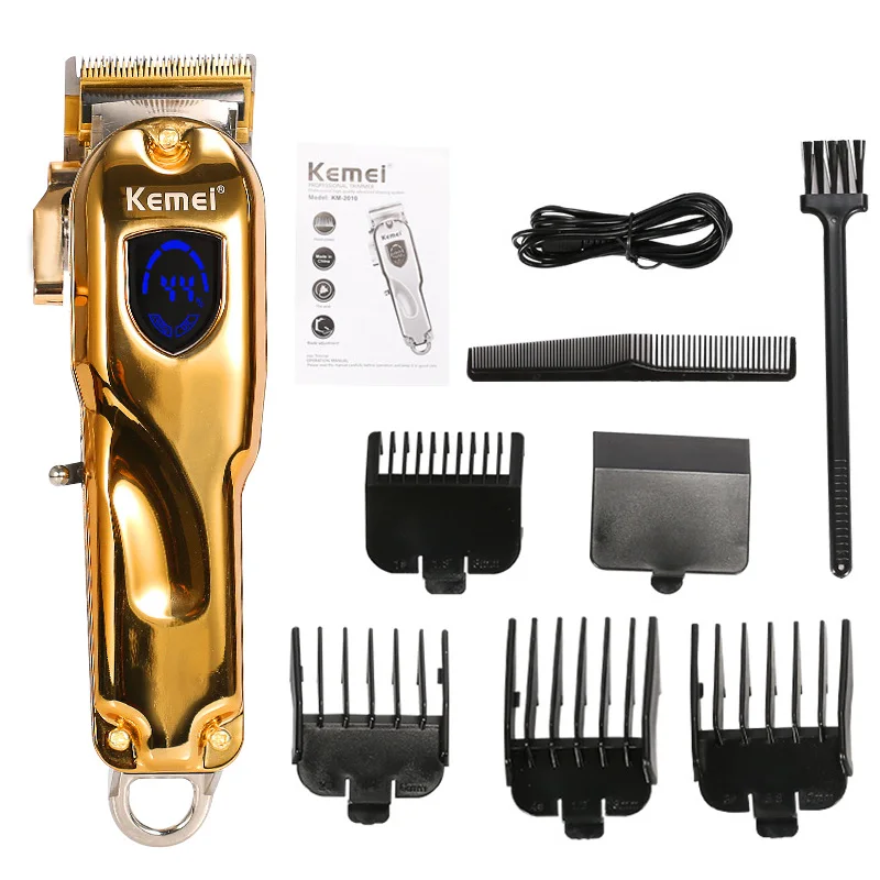 Kemei машинка для стрижки волос ЖК-дисплей машинка для стрижки волос Профессиональный Триммер ножницы для парикмахеров аккумуляторная машинка для стрижки волос 1