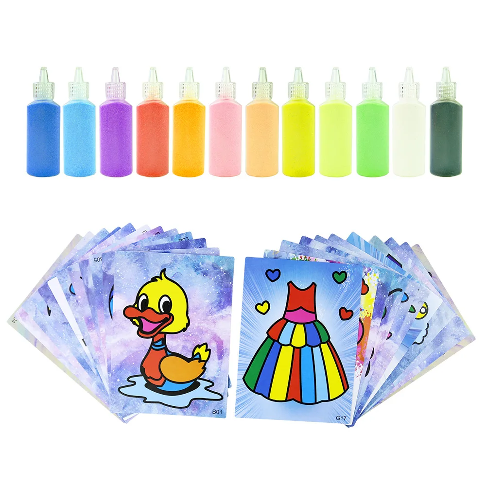 Children Sand Painting Set DIY Color Sand Painting Kids Color Sand For