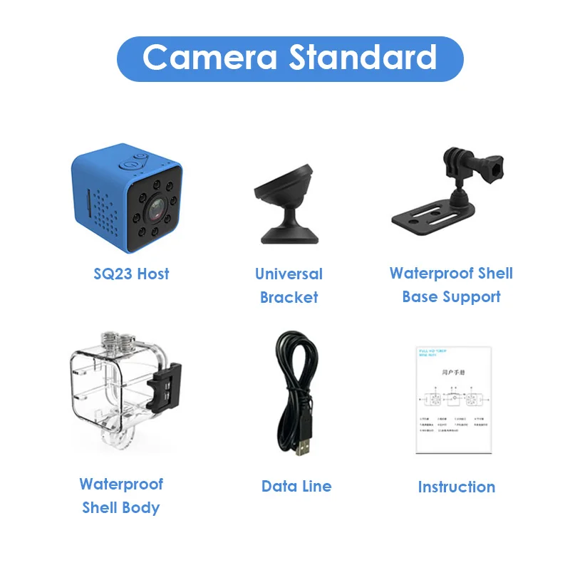 SQ23 Blue SQ23 Мини Wifi камера HD 1080P видео беспроводной рекордер маленький корпус Видеокамеры Smart Secret крошечная микро камера Поддержка Скрытая TF карта - Цвет: SQ23 Blue