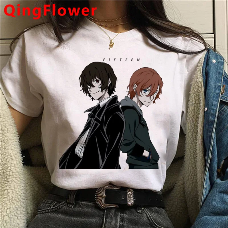 Bungou Stray Dogs t shirt top tees women harajuku kawaii streetwear ulzzang couple  kawaii summer top t shirt harajuku couple t shirt