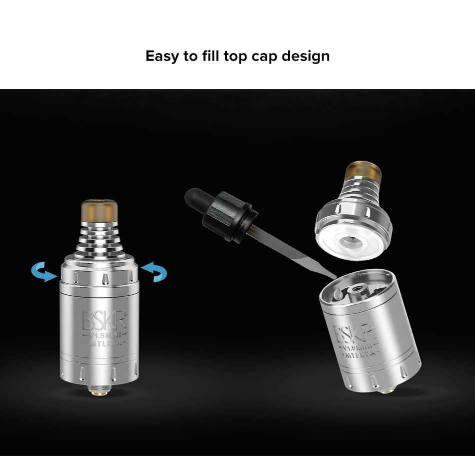 Vandy vape BSKR V1.5 Мини MTL RTA атомайзер с Ni80 Сверхтонкий MTL плавленый Clapton провод VS Berserker V1.5 электронная сигарета