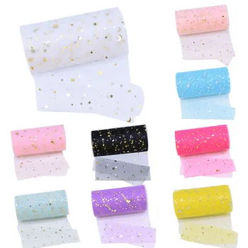 

22 Meters Star Tulle Glitter Confetti Tulle Roll Marriage Party Home Handmade DIY Tutu Skirt Bowknot Craft Wedding Decoration.75
