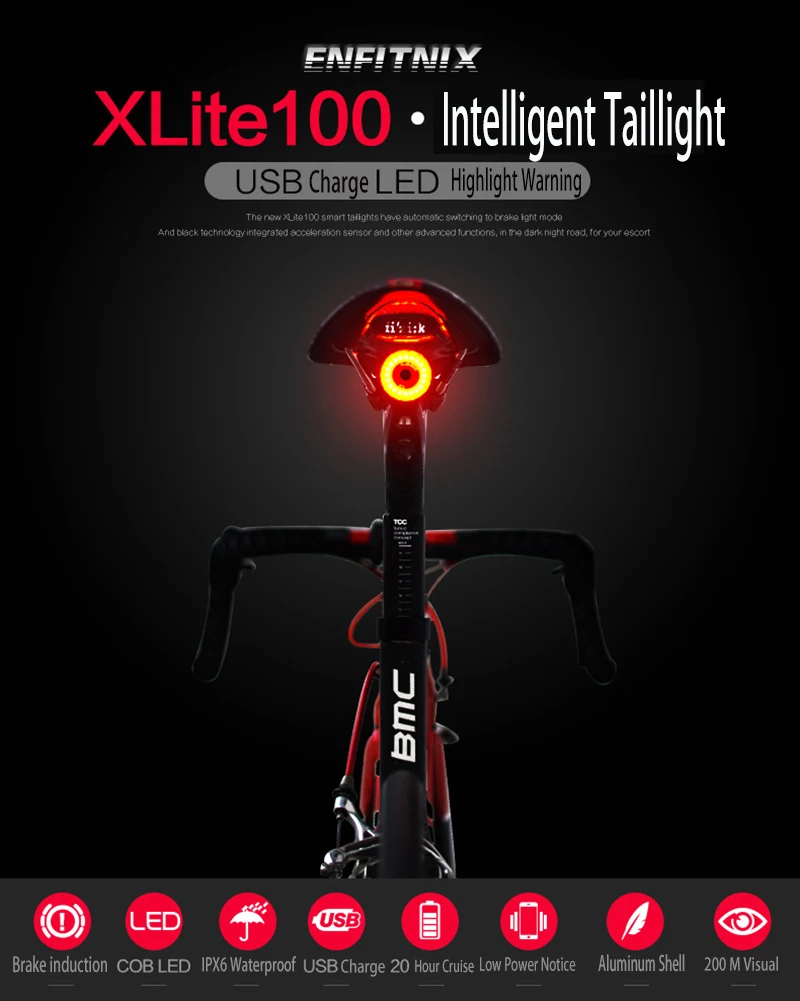 Умный задний фонарь для велосипеда ультра яркая фара для велосипеда перезаряжаемая авто вкл/выкл IPX6 Водонепроницаемые светодиодные велосипедные фонари задние аксессуары