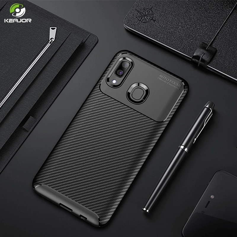 Чехол Keajor для Samsung Galaxy A40 70 мягкий силиконовый защитный чехол из углеродного