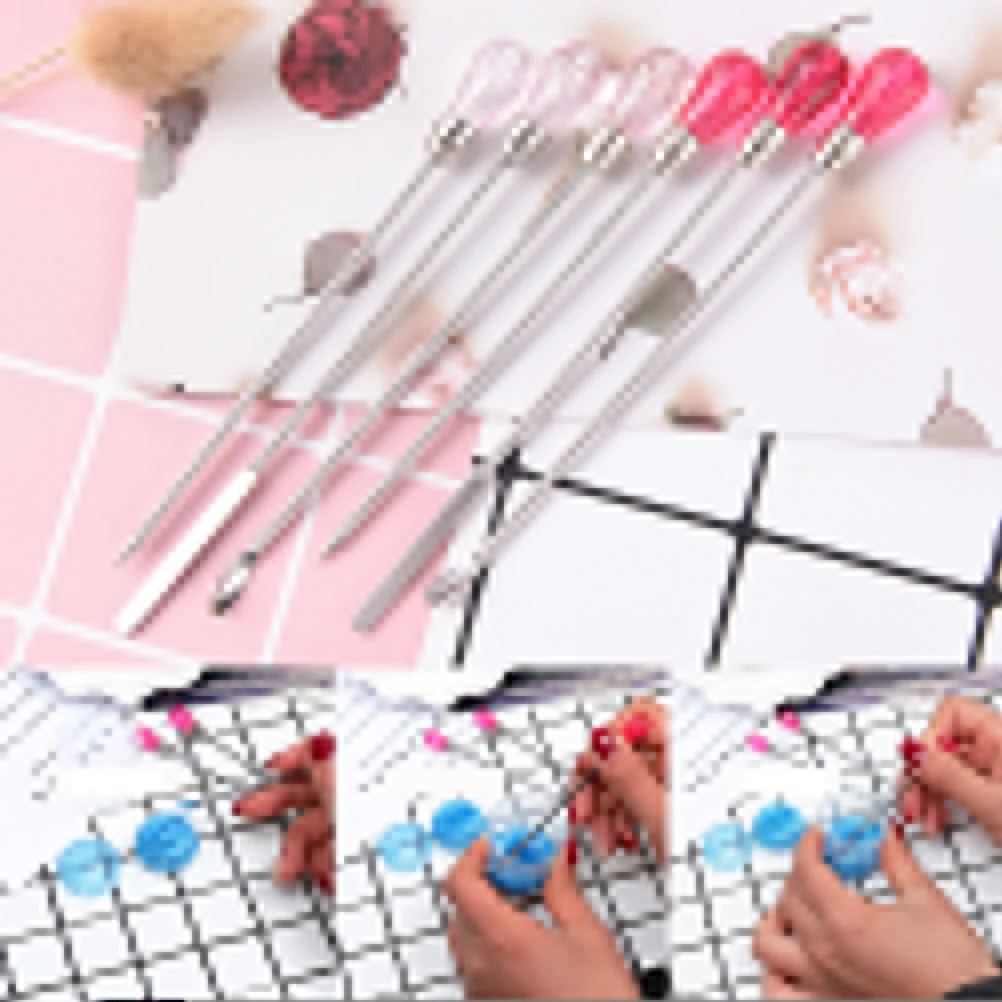 3pcs Mixing UV Gel Nail Art Dotting Rhinestone Picker Nail Stirring Polish Rod Needle Picker Tools