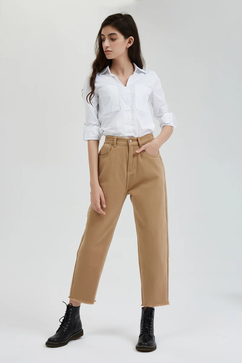 Wixra 2019 новые стильные однотонные повседневные женские брюки с высокой талией с карманами длинные брюки весна осень Дамская Нижняя