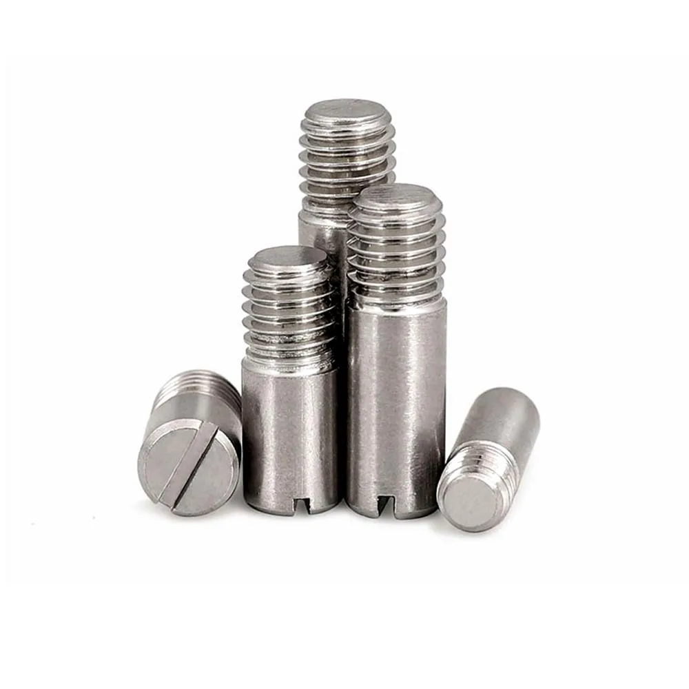 Stainless Steel Dowel Pin 2/10x M2 M2.5 M3 M4 M5 M6 M8 M10 GB878 304 A2 Outside Thread Solid Slotted Head Positioning Roll Shaft