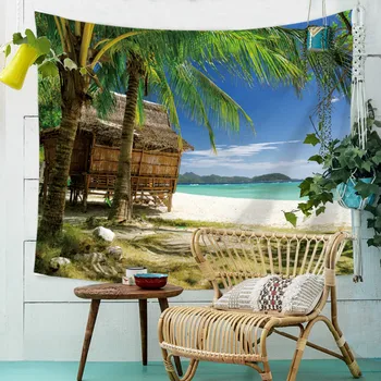 

Sunset Seascape Polyester Tapestry Home Decor Indian Mandala Wall Hanging Thin Yoga Matt Table Cloth Tapestry Beach Towel