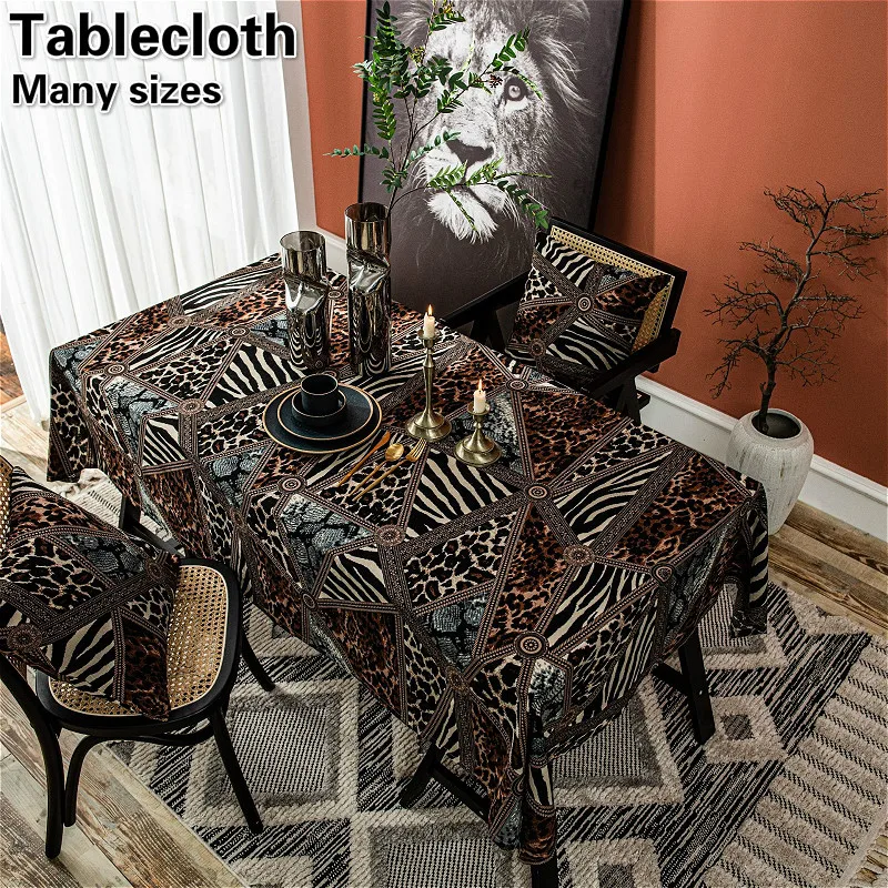 

HOT Modern Animal Pattern Square Cotton Tablecloth European Country Kitchen Living Room Bedroom Christmas Decoration Table Cloth