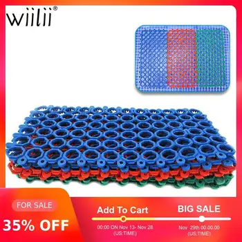 

Pet Mats Rabbit Cat Dog Cage Non-slip Mat with Round Hole Plastic Spliced Pads For Bunny Cage Water Leak Mat Bathroom Floor