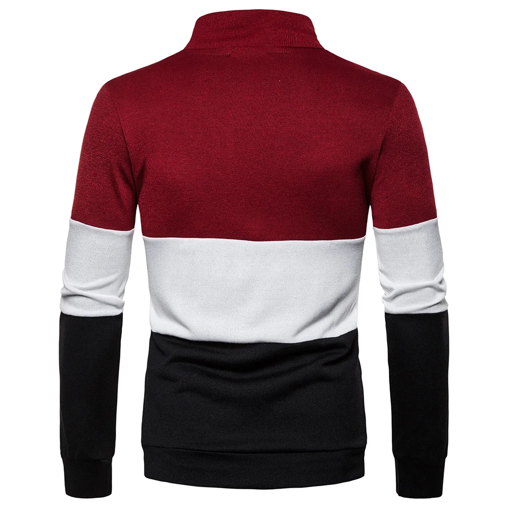 Puimentiua Men's large size pullover sweater long sleeve sweater coat casual sweater single button men's turtleneck sweater 2019 Puimentiua Men's large size pullover sweater long sleeve sweater coat casual sweater single button men's turtleneck sweater 2019
