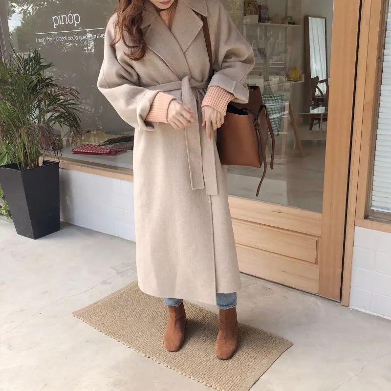 Свободные кардиганы с длинным рукавом Manteau Femme Hiver элегантные женские корейские зимние длинные пальто Верхняя одежда Пальто