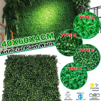 

Artificial Plant Walls Foliage Hedge Grass Mat Greenery Panels Fence 40x60x4cm Wall Fence Decor Use For Home Office Wedding