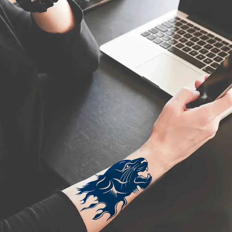 Juice Ink Tattoos Body Art Lasting Waterproof Temporary Tattoo Sticker Lion Tiger Tatoo Arm Fake Astronaut Tatto Women Men Girl_voghion.com