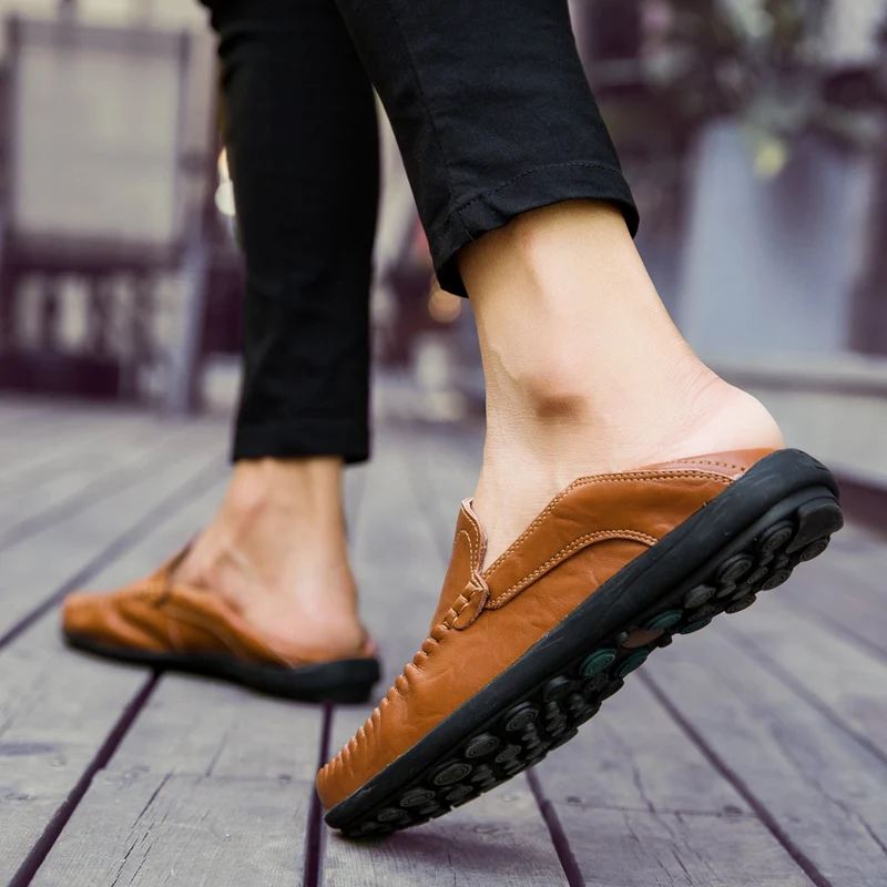 LZJ/итальянская мужская обувь; повседневные Роскошные брендовые летние мужские лоферы; мокасины из натуральной кожи; удобные дышащие туфли-лодочки без застежки