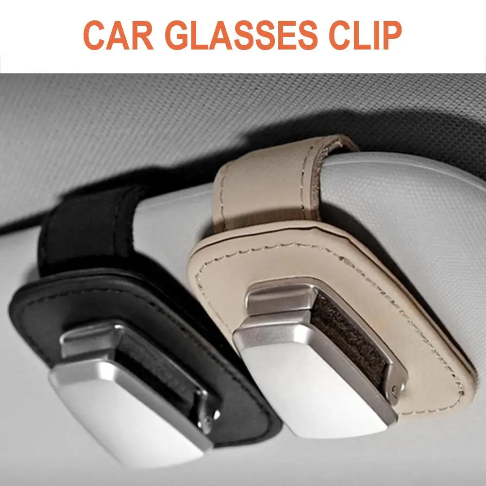

Multi-function Mini Glasses Clip Car Sun Visor Aluminum Alloy Leather Card Holder Clip Elastic Fixing Clip Anti-vibration Sponge