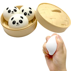 Balle anti Stress 3 pièces, jouets en pâte d'ours, balle à pression sensorielle, soulagement de l'anxiété, avec Simulation de chignon à vapeur 