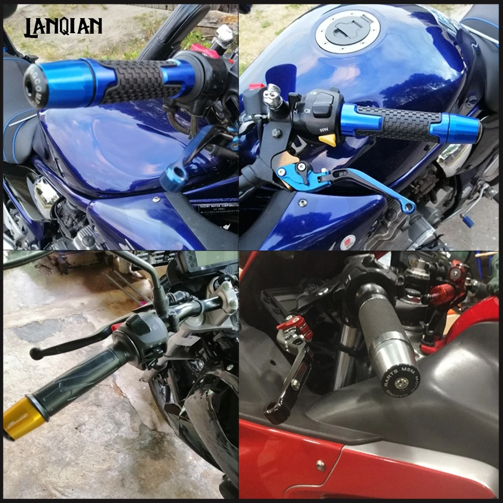 Для SUZUKI Bandit 600 650 1200 1250 руль мотоцикла конец 7/" 22 мм ручка бар конец крышка Bandit 600S 650 Bandit логотип аксессуары