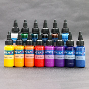 

New 30ml Natural Plant Tattoo Pigment Permanent Makeup 14 Bottle Tattoos Ink Pigment For Body Professional Beauty Art Supplies