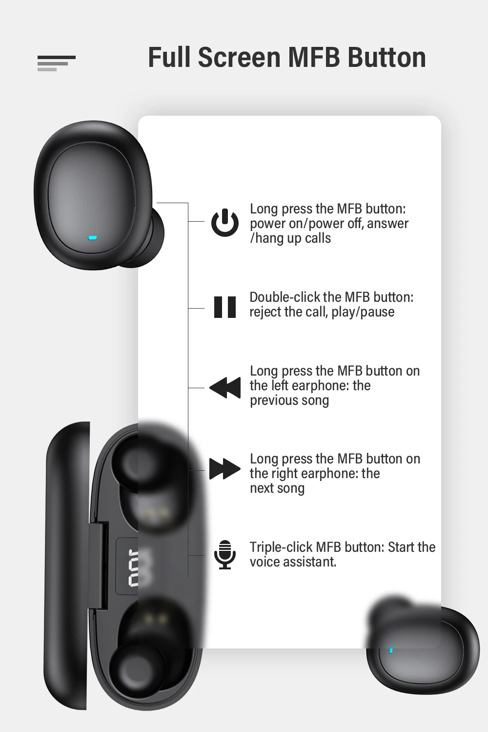 DACOM U7 TWS Bluetooth наушники 5,0 настоящие беспроводные стерео наушники HiFi мини TWS наушники беспроводные наушники для iPhone samsung