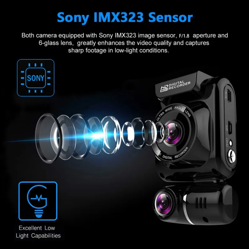 Carsanbo 2 дюйма видеорегистратор WIFI GPS скрытый Автомобильный 1080P Full HD Novatek 96663 чип Sony