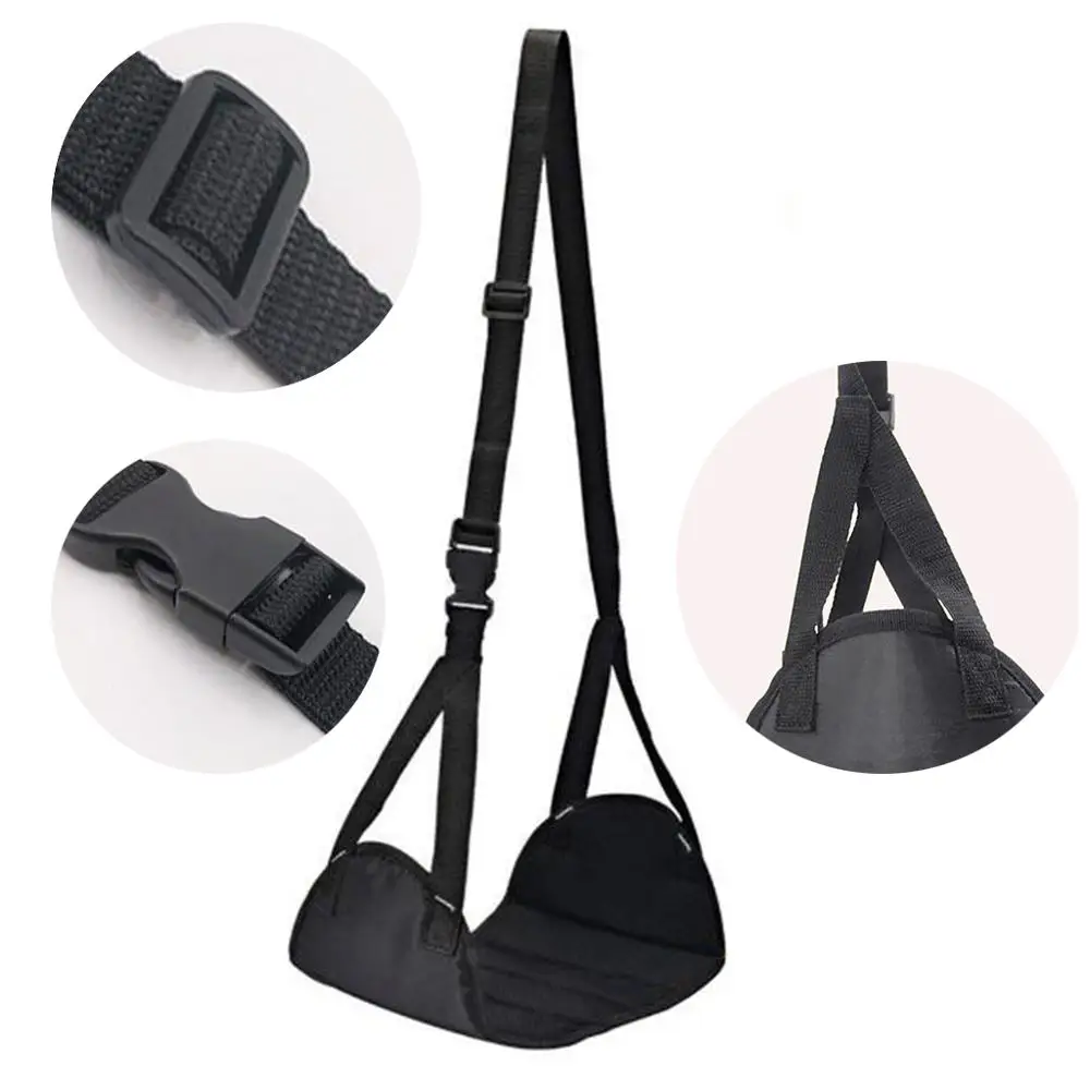 

Foot Rest Hammock Under Desk Office Chair Car Foot Rest Portable Travel Airplane Car Foot Rest Hammock Hanger, Black