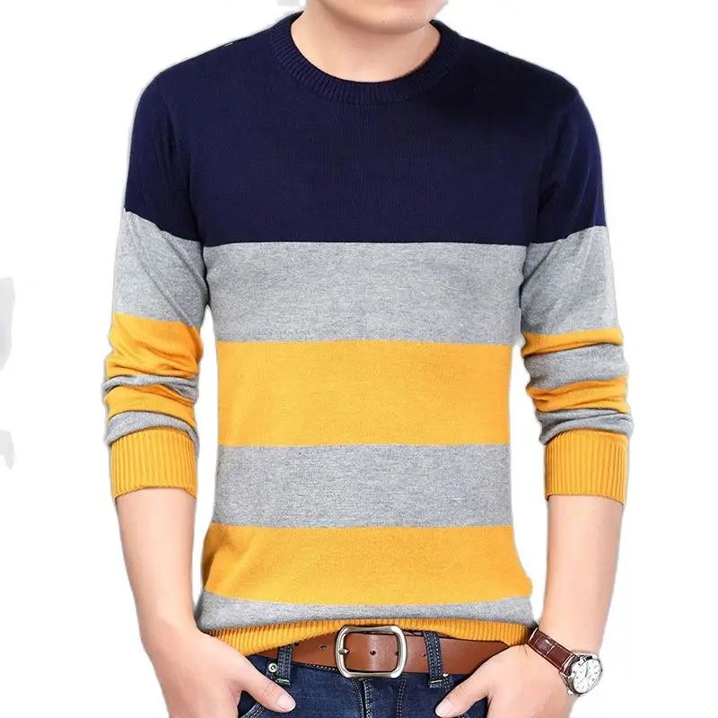 Brand Sweaters Men Fashion Autumn Winter Mens Sweaters Stripes