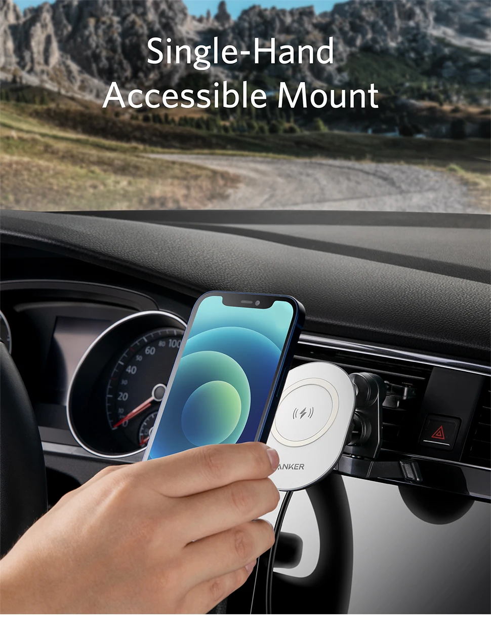 Gadgetoo Anker Powerwave Magnetic Car Charging Mount Gadgetoo Anker Powerwave Magnetic Car Charging Mount