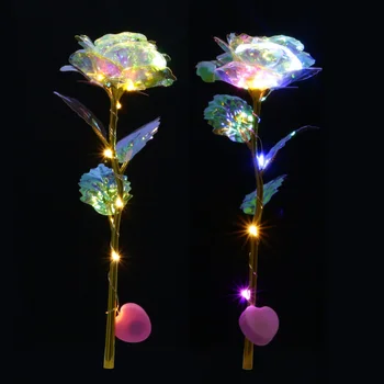 

Romantic Colorful LED Fairy Rose Artificial Galaxy Rose Flowers for Mother's day Valentine's Day Gift Wedding Party Home Decor31