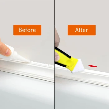 

New Caulking Tool Kit,Yellow Silicone Sealant Finishing and Replace Removal Tool with a Caulk Nozzle Remover Spreader Spatula Ce