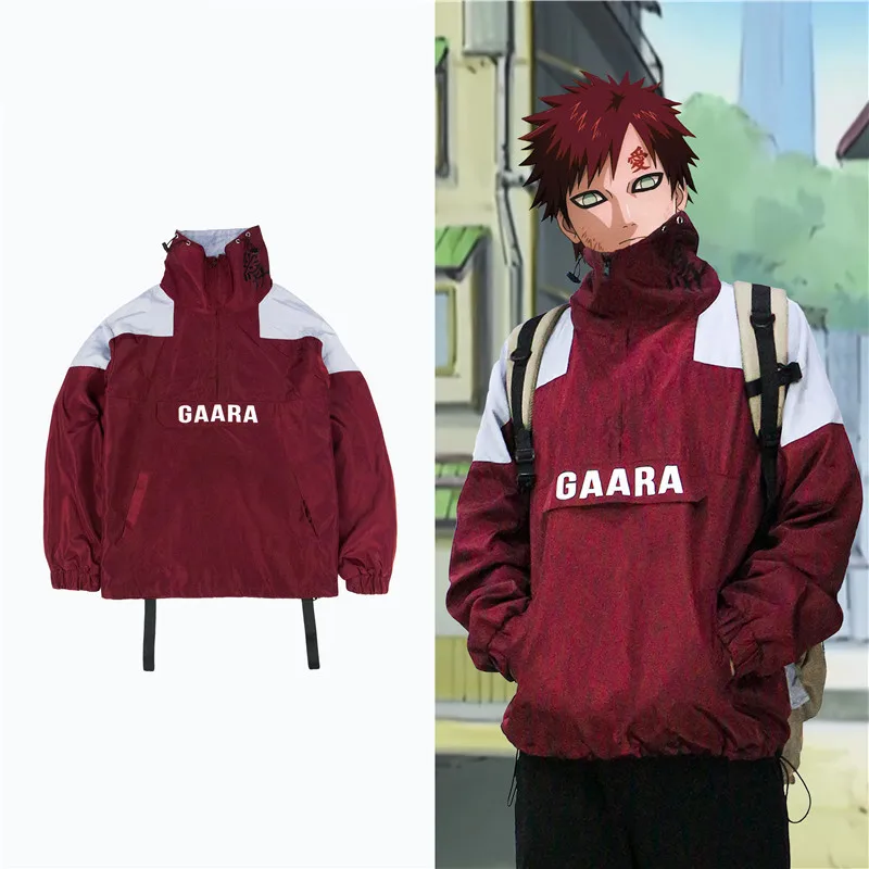 Наруто повязка на голову Sabaku no Gaara костюмы для косплея Kazekage ниндзя Хлопок молния толстовки свитер Подростковая спортивная одежда куртки Толстовка пальто