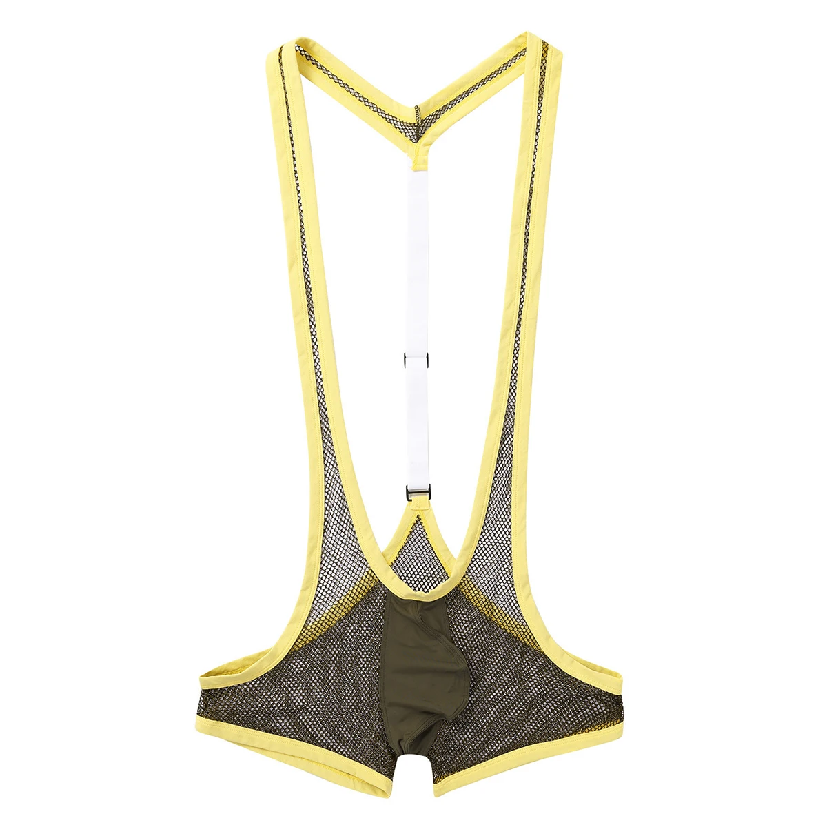 Mens Fishnet Undershirt Underwear Sexy Wrestling Suit Men Bodysuit Mankini Gay Jockstrap Thong Swimsuit Transparent Bulge Pouch