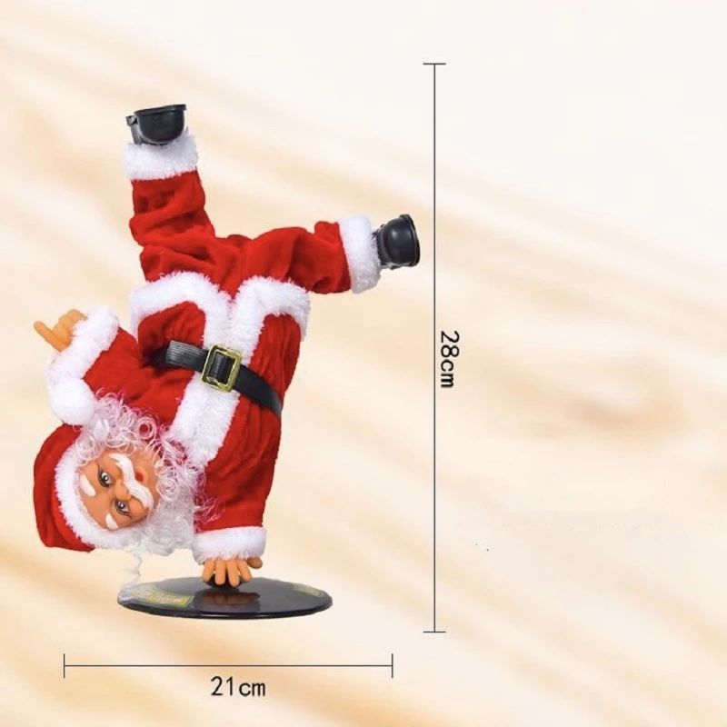 Christmas doll flannelette plastic 28x21cm electric rotating dancing Santa Claus presents for children New Year decorations