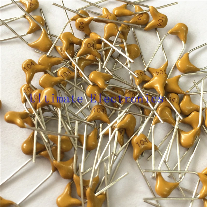 1000pcs/lot Multilayer ceramic capacitor 0.1uF 104 50V 100nF 104M P=5.08mm | Электронные компоненты и