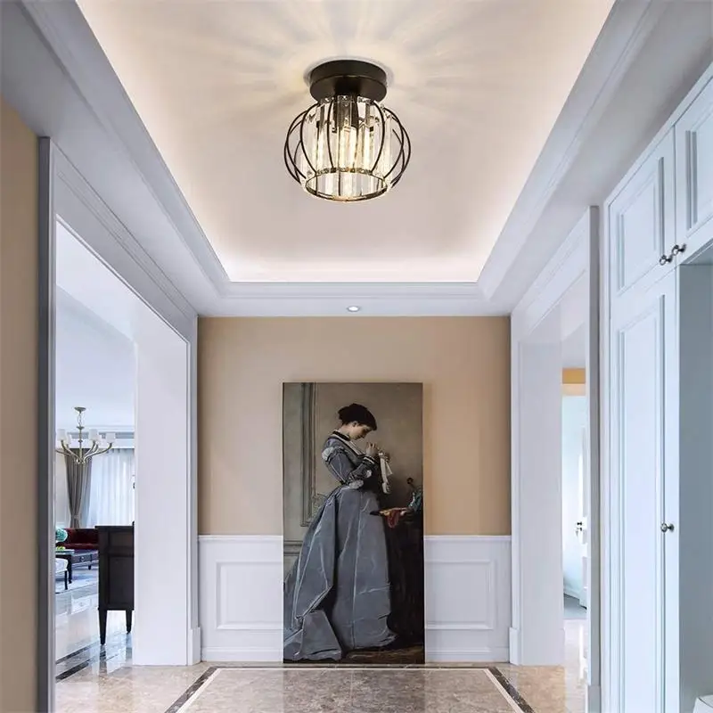 Nordic Lanterns Crystal Chandeliers Aisle Balcony Porch Corridor Entrance Lamp Luxury Post-modern Home Decor Ceiling Light | Лампы и
