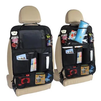 

2020 New Car Seat Storage Bag Back Seat Organizer Box Touch Screen Pad Cups Storage Tablet Holder Protector for Kids
