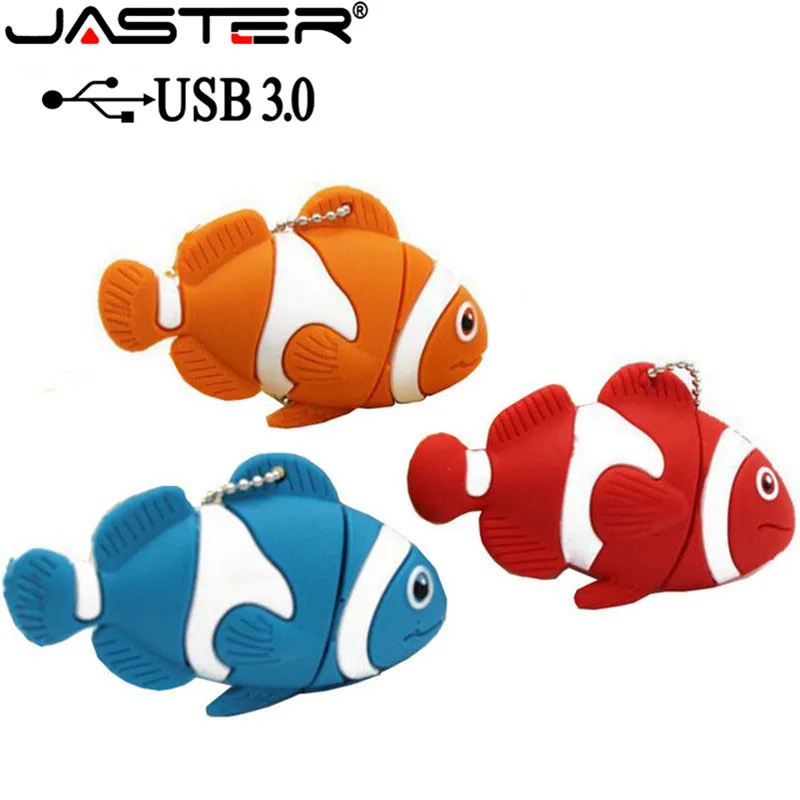 USB флеш-накопитель JASTER Usb 3 0 4 ГБ 8 16 32 64 с милыми мультяшными животными рыбками