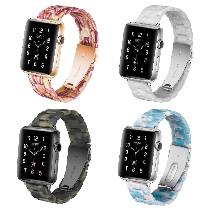 18 цветов, ремешок из итальянской смолы для APPLE Watch 5 4 3 44 мм/42 мм Iwatch 40 мм 38 мм, браслет на запястье, керамический ремешок для Apple Watch, ремешок для часов