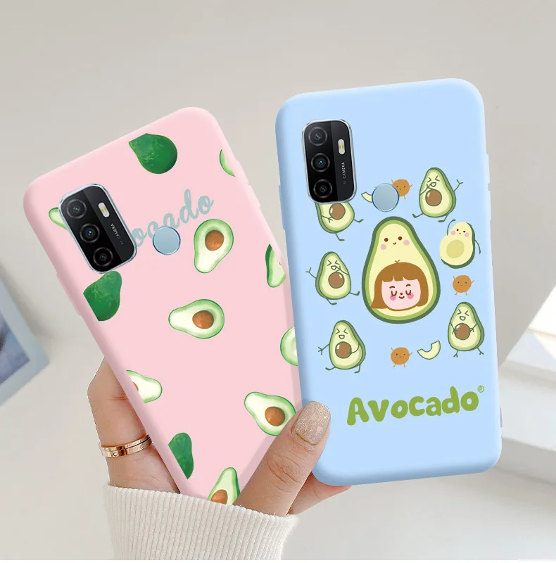 best case for oppo cell phone Avocado Phone Case For OPPO A32 A53 2020 A53S Cute Soft Silicone Back Cover For OPPO A53 5G Candy TPU Soft Back Cover oppo mobile cover