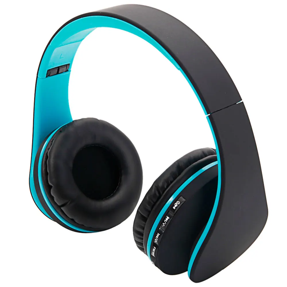 HY 811 Foldable FM Stereo MP3 Player Wired Bluetooth Headset Black Blue Headphone