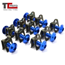 10Pcs/Set Quality Motorcycle M6 6mm Fairing Bolts Fastener Clips Screw Spring Nuts Accessories Metal Nuts & Bolts Motorcycle