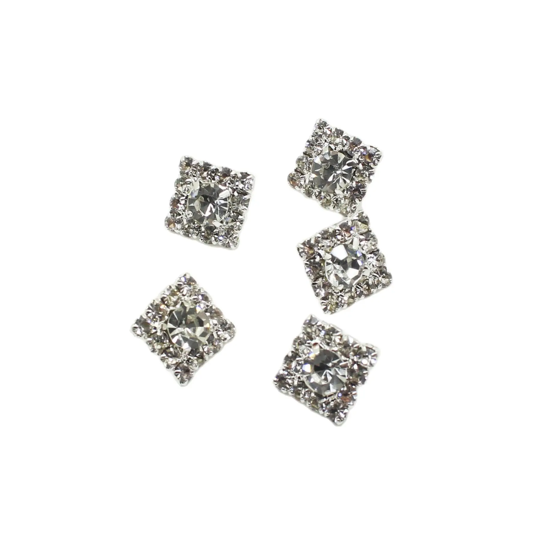10pcs/lot12MM Square Rhinestone Button Clothing Sewing Craft Decoration Accessories DIY Wedding Embellishment Buckle | Дом и сад