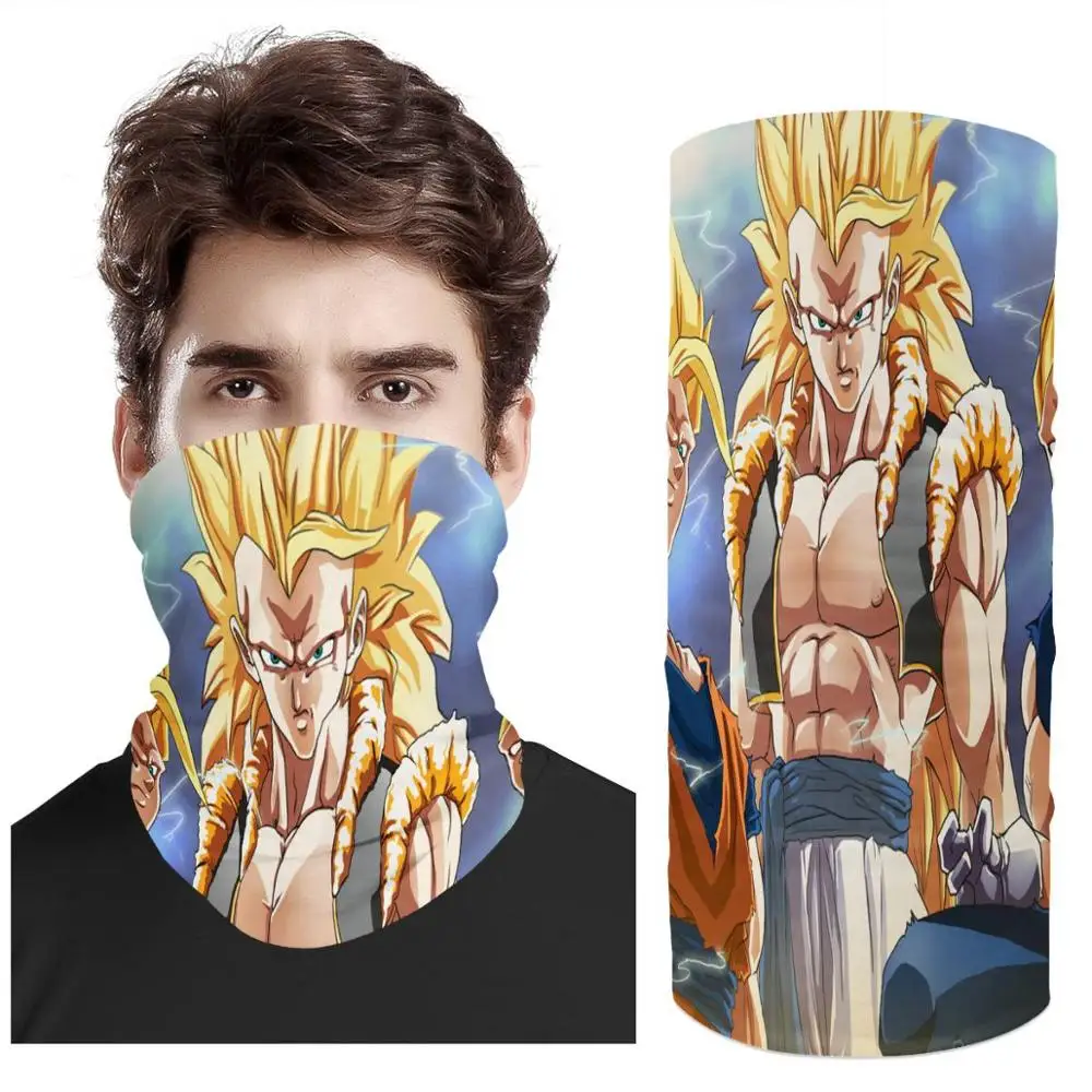 

Headband pattern Custom Seamless Magic Tube Shield Face Cover Bandana Headwear Ring Scarf Dragon Ball Z Super Saiyan Yellow Goku