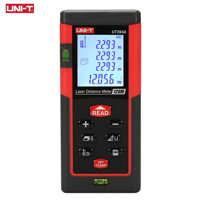 UNI-T UT393A Laser Rangefinder 120m Dual Level Bubble Range Finder Digital Laser Distance Meter Trena Laser Measure Build Tool