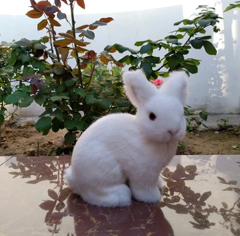 

Rabbit animal doll plush toy Rabbit static animal model little white rabbit man's gift of acrylic model statue