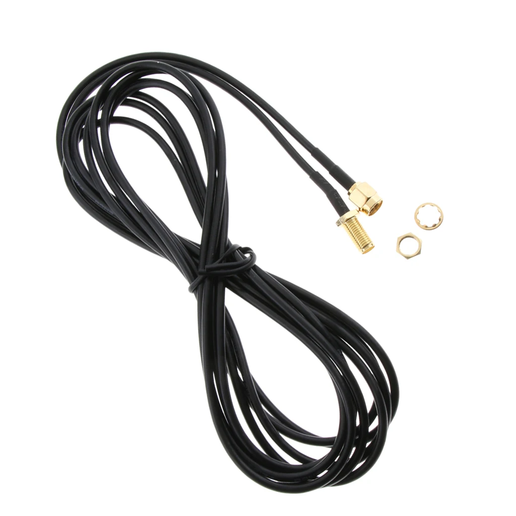 2Pcs Antenna Adapter, RP SMA Male to RP SMA Female Extension Cable Connector for WiFi Wireless Router & Network Card (9.8feet)