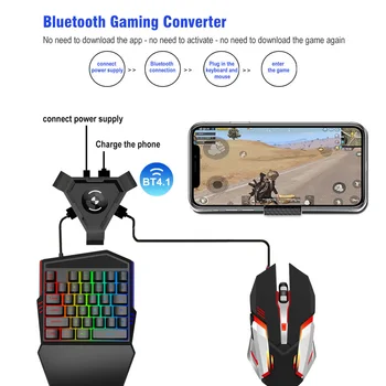 

Mobile Phone Gamepad Controller Gaming Keyboard Mouse Converter Bluetooth 5.0 Gamer Adapter