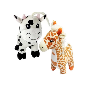 

Cute Cartoon Animal Doll Cow Deer Soft Soothing Plush Toy Music Box Pull Ring Hanging Bell To Give Children The Best Gift