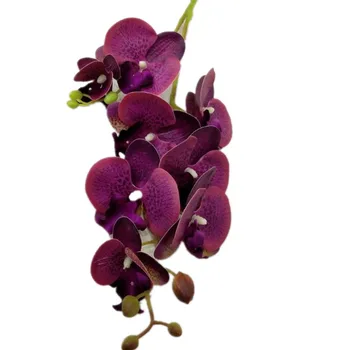 

4p Artificial Latex Butterfly Orchid Flowers (2 stems/piece) Real Touch Phalaenopsis Orchid 27.17" for Home Floral Decoration