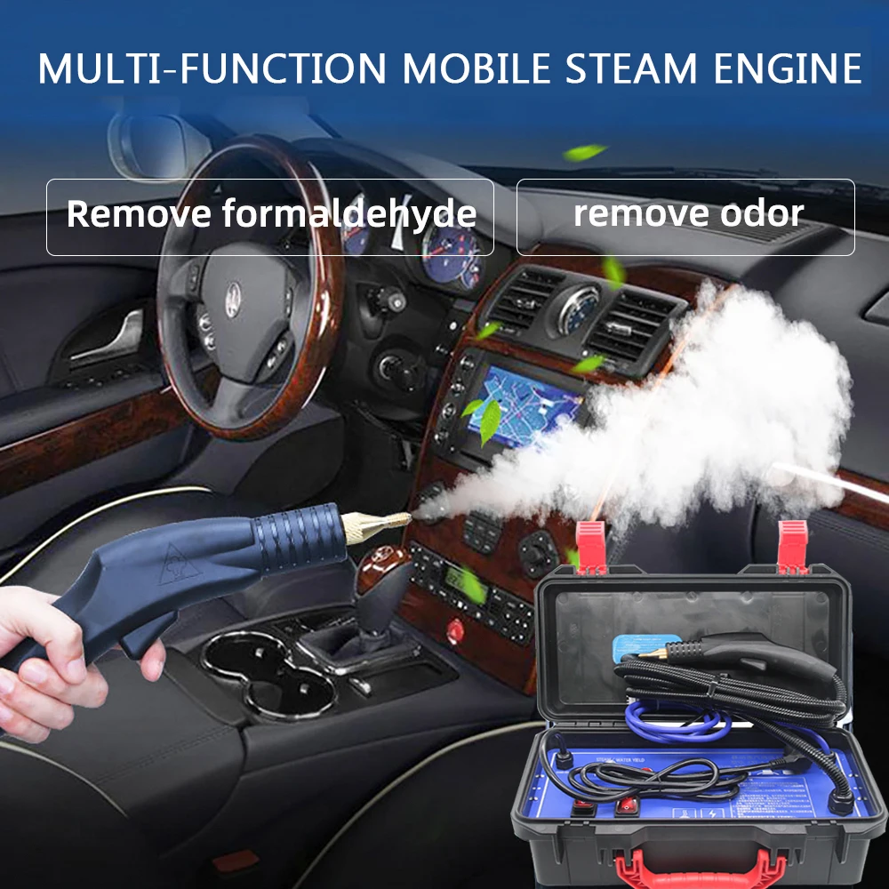 US $111.30 220V Steam Cleaner Portable Handheld Steamer Household Home Office Room Car Washer Attachments Kitchen Brush Tool For Cleaning